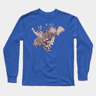 Lionfish line illustration Long Sleeve T-Shirt